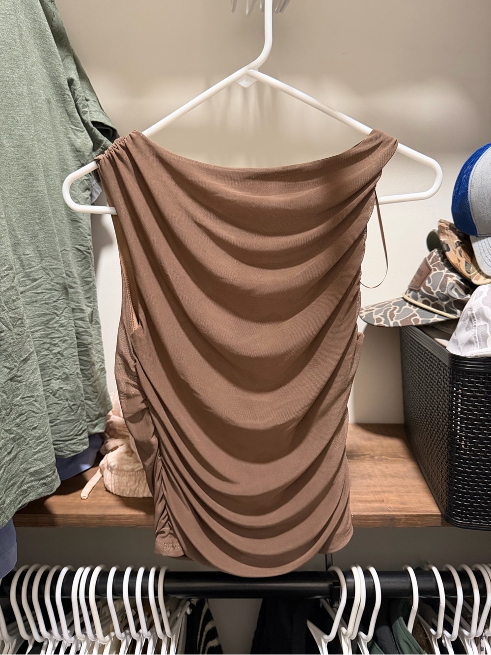 NWT pink rose ruched tank